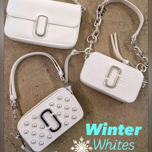 Marc Jacobs Croc-Embossed White Leather Snapshot Shoulder Bag SS24 - Picture 2 of 9